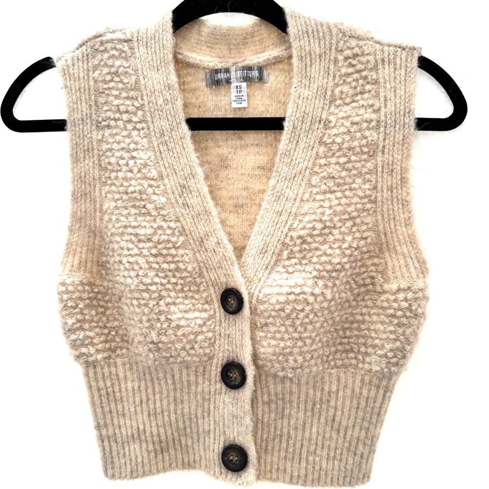 Urban Outfitters Cream Button Sweater Vest Size XS
